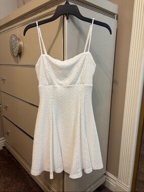 Windsor White Eyelet Spaghetti-Strap Mini Dress